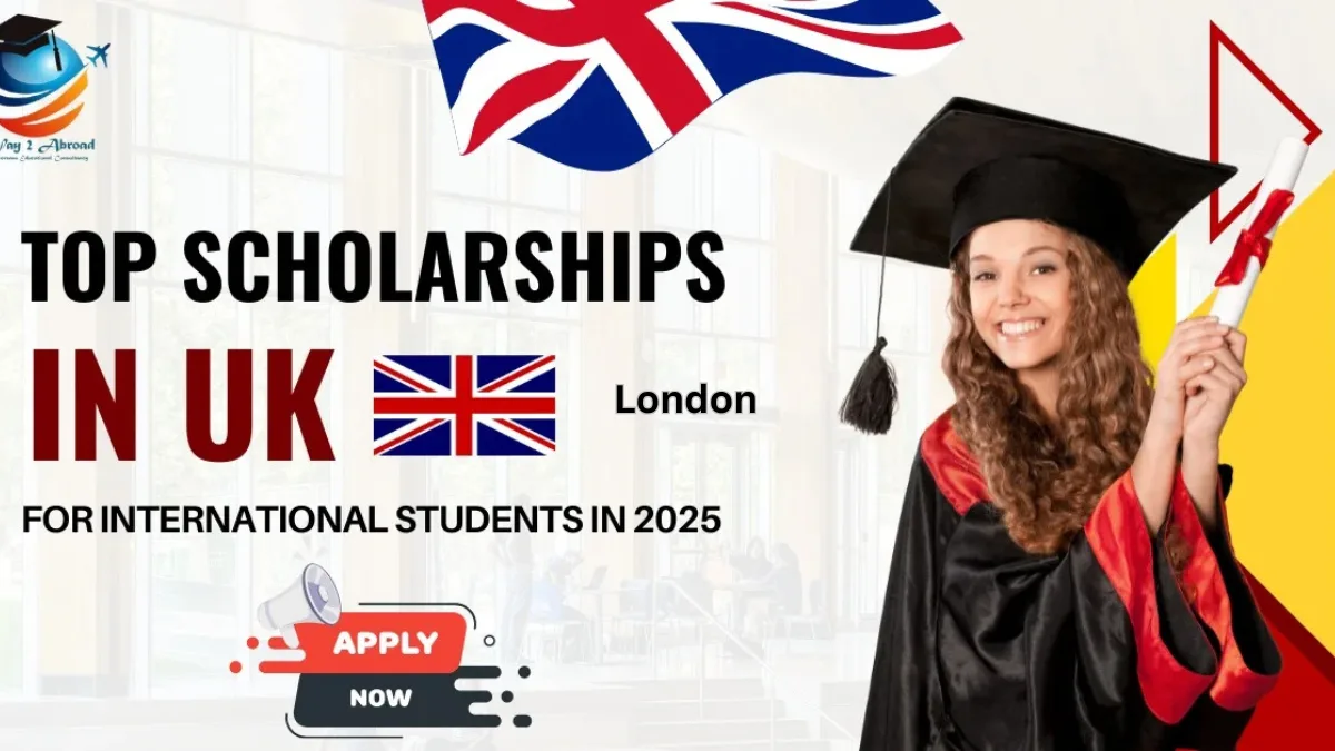 London Scholarships 2025 – International student in graduation gown holding diploma with UK flag, promoting top fully funded UK scholarship opportunities.