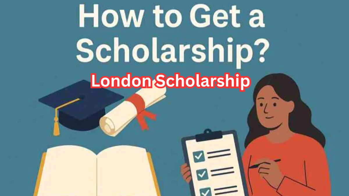 London scholarship opportunities for international students in 2025, showing a student studying near famous London landmarks.
