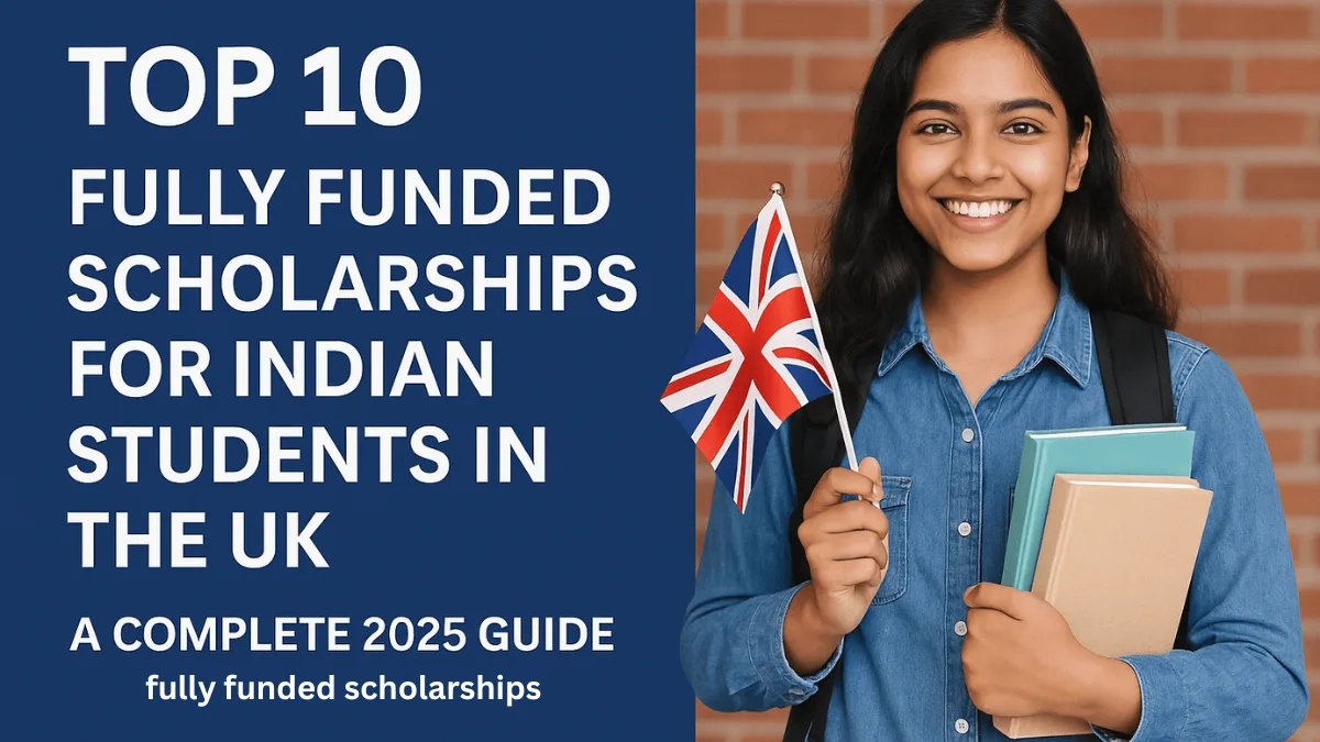 "Fully funded scholarships 2025 illustration showing international students celebrating academic success at top global universities."